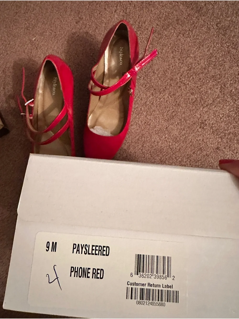 Women’s Style & Co Red Mary Jane Pumps with Double Strap Size 9